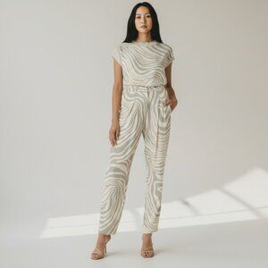 Misa Los Angeles Perry Pants Zebra Print High Waist Trousers S